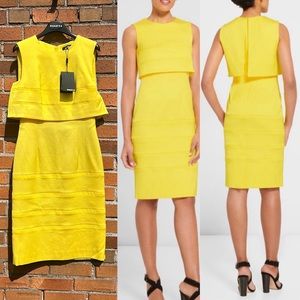 NWT PAULE KA Robe Citron 20E 182/R119 yellow mid length sleeveless dress